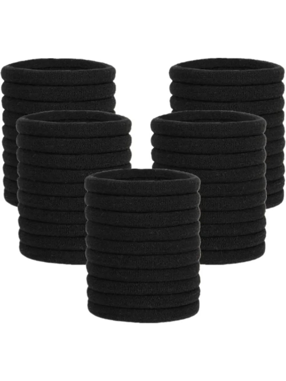 100 Pcs No Damage Elastic Hair Ties - Thick Seamless Ponytail Holders, Black